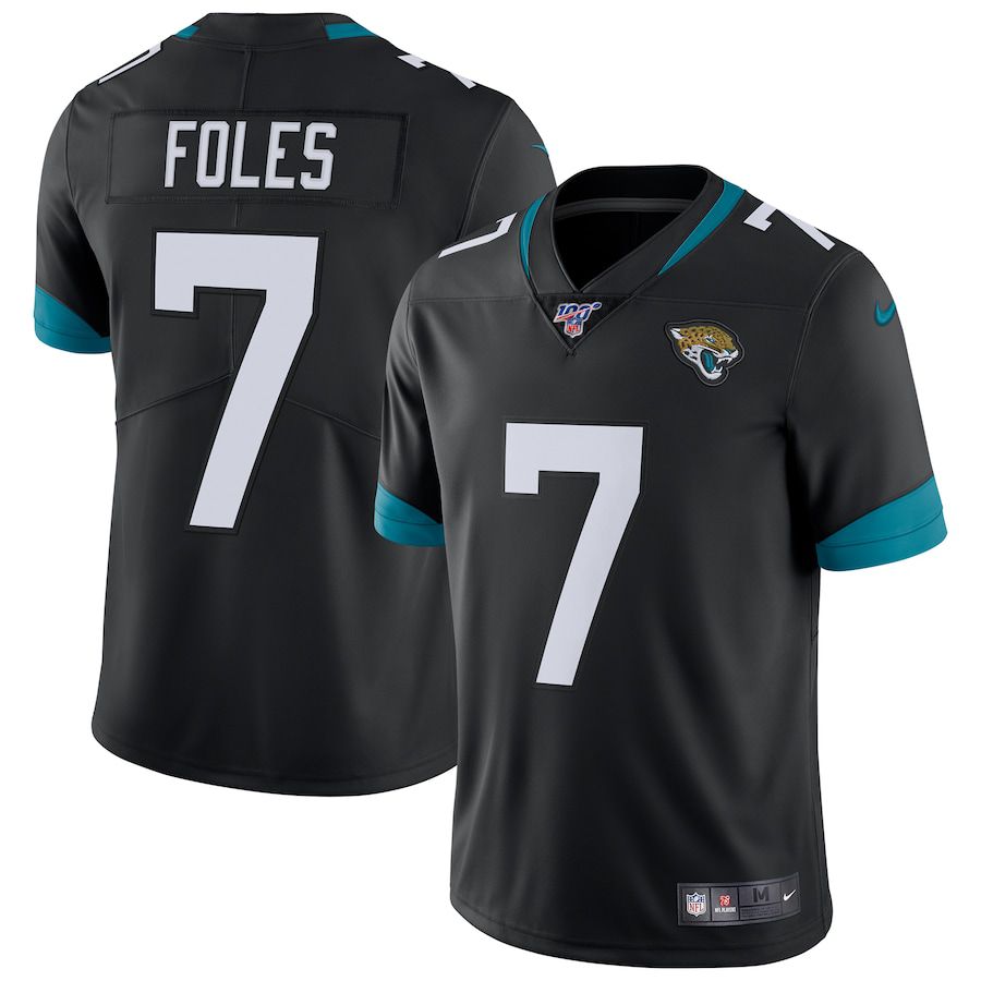 Men Jacksonville Jaguars 7 Nick Foles Nike Black NFL 100 Vapor Limited NFL Jersey